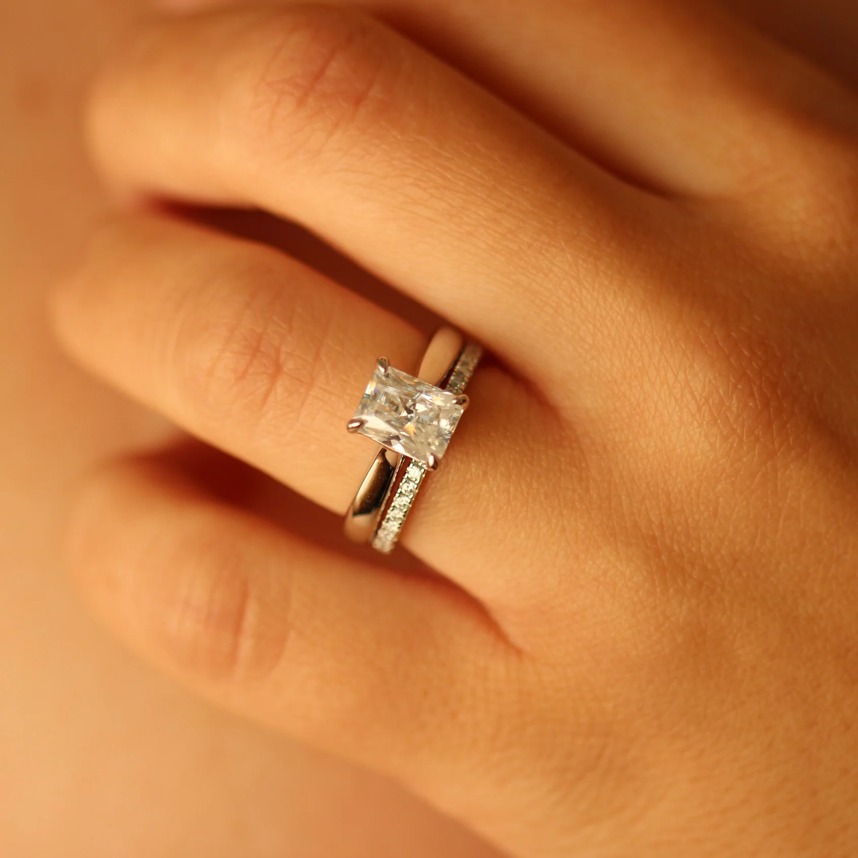 Adelaide 2 Ct Radiant Moissanite Ring - Image 3