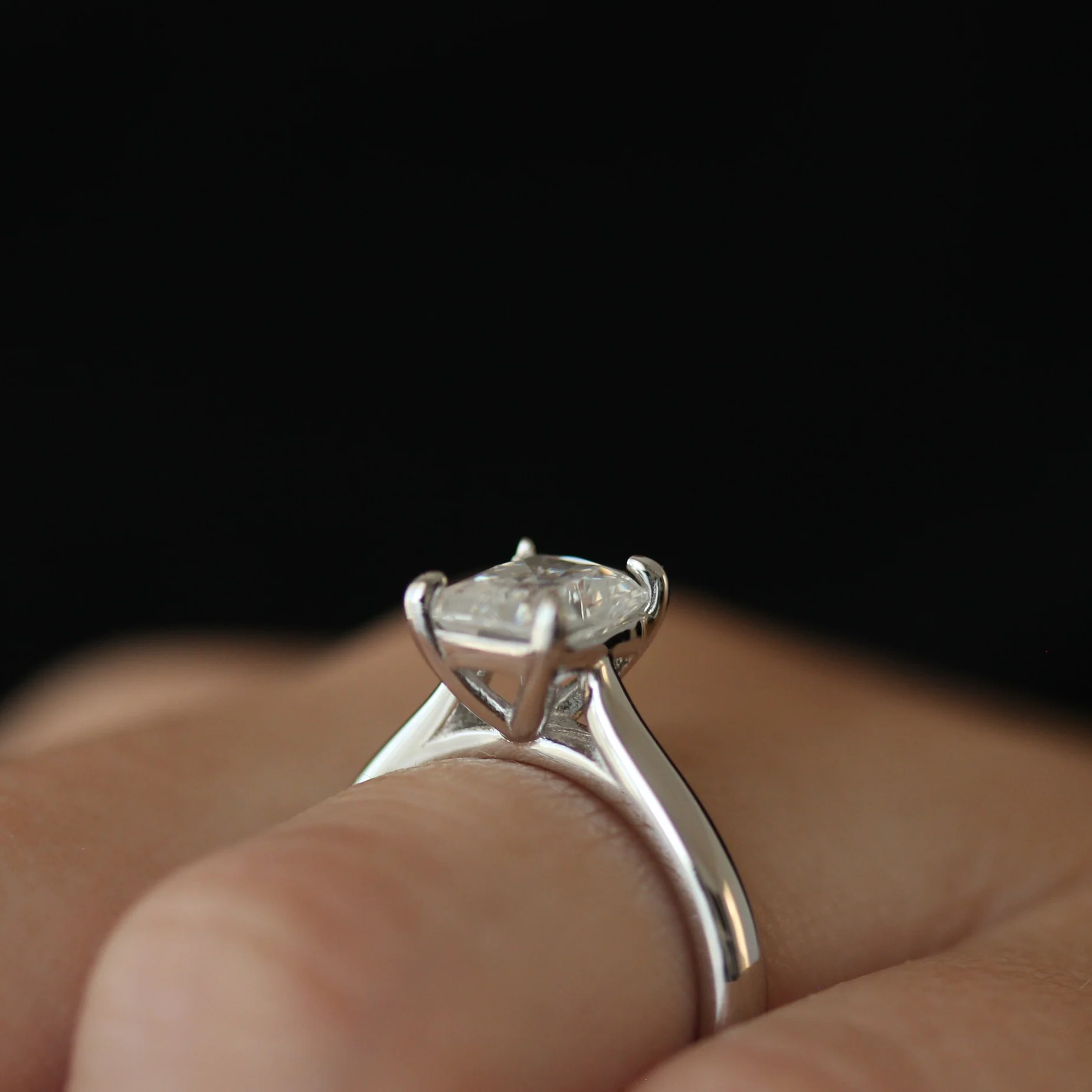 Adelaide 2 Ct Radiant Moissanite Ring - Image 4