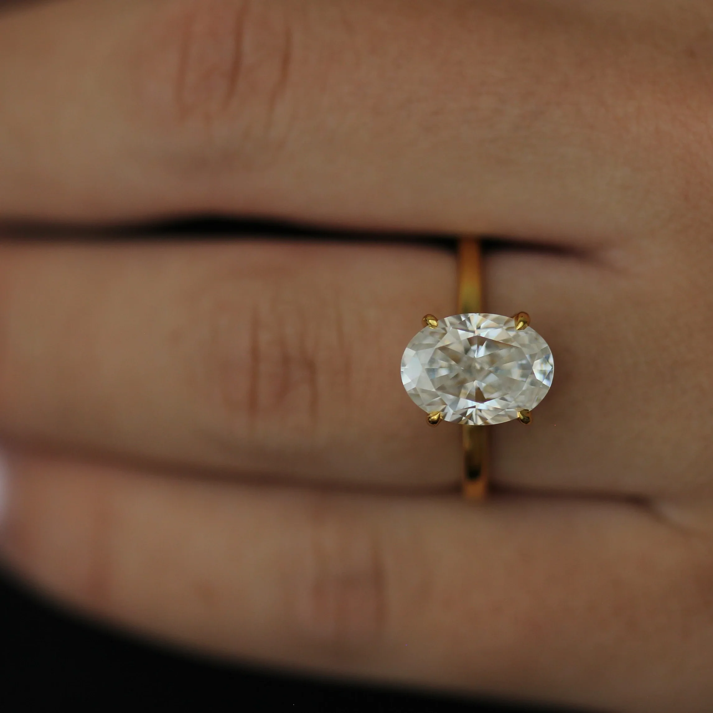 Antalya 4 Ct Oval Moissanite Ring in 18k Gold Filled - Image 3