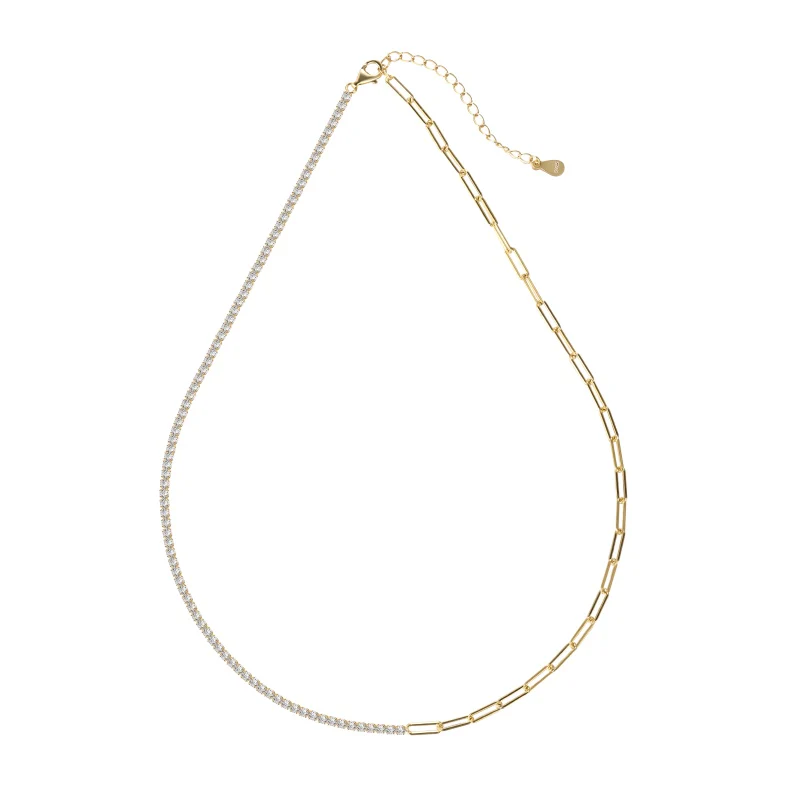 Charlotte Tennis Link Necklace - Gold - Image 5