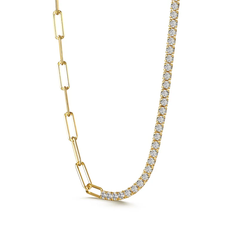 Charlotte Tennis Link Necklace - Gold - Image 6