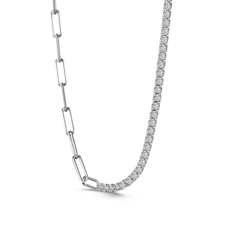 Charlotte Tennis Link Necklace - Silver - Image 5