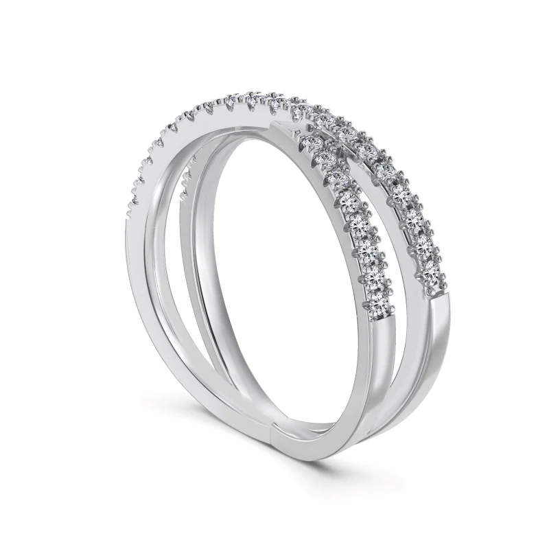 Criss Cross Silver Ring 6mm - Image 4