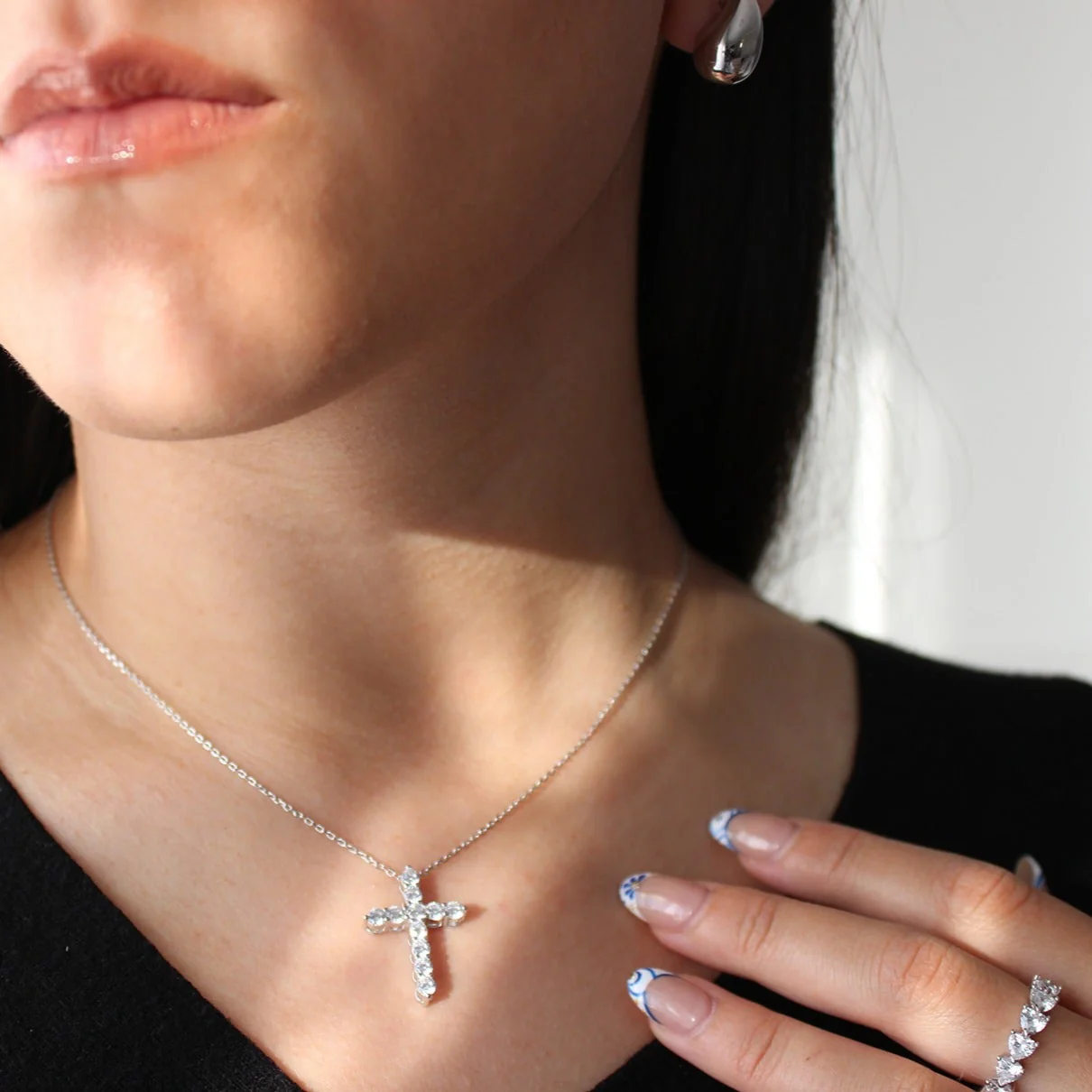 Silver Cross Necklace - Image 3