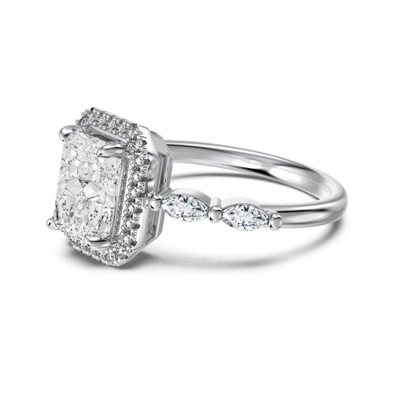 Elora Radiant Cut Halo Ring - Image 5