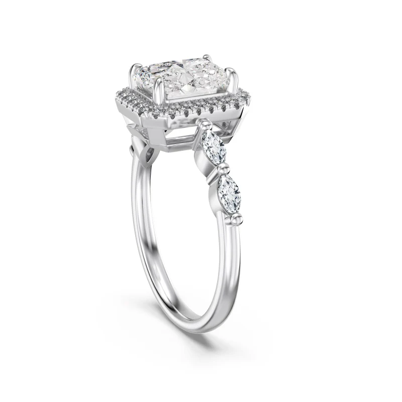 Elora Radiant Cut Halo Ring - Image 6