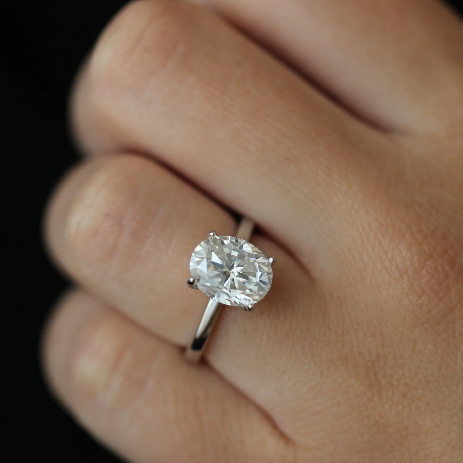 Geneva 3 Ct Oval Moissanite Ring - Image 8