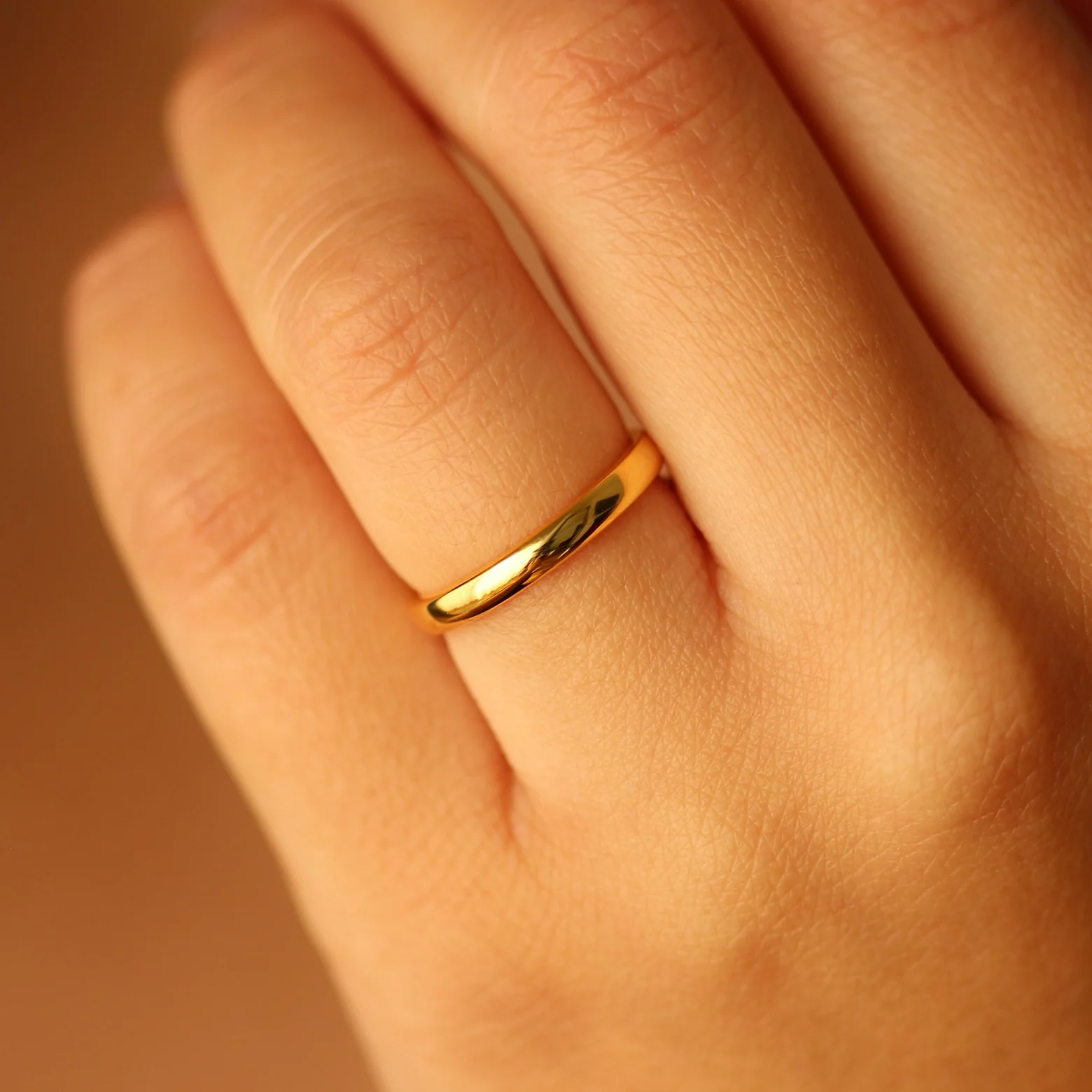 Gold Vermeil Wedding Band - Image 2