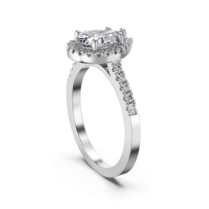 Monaco Pear Halo Ring - Image 4