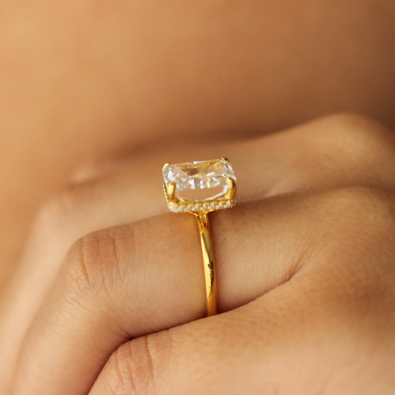 Odessa Radiant Cut Ring - Gold - Image 3