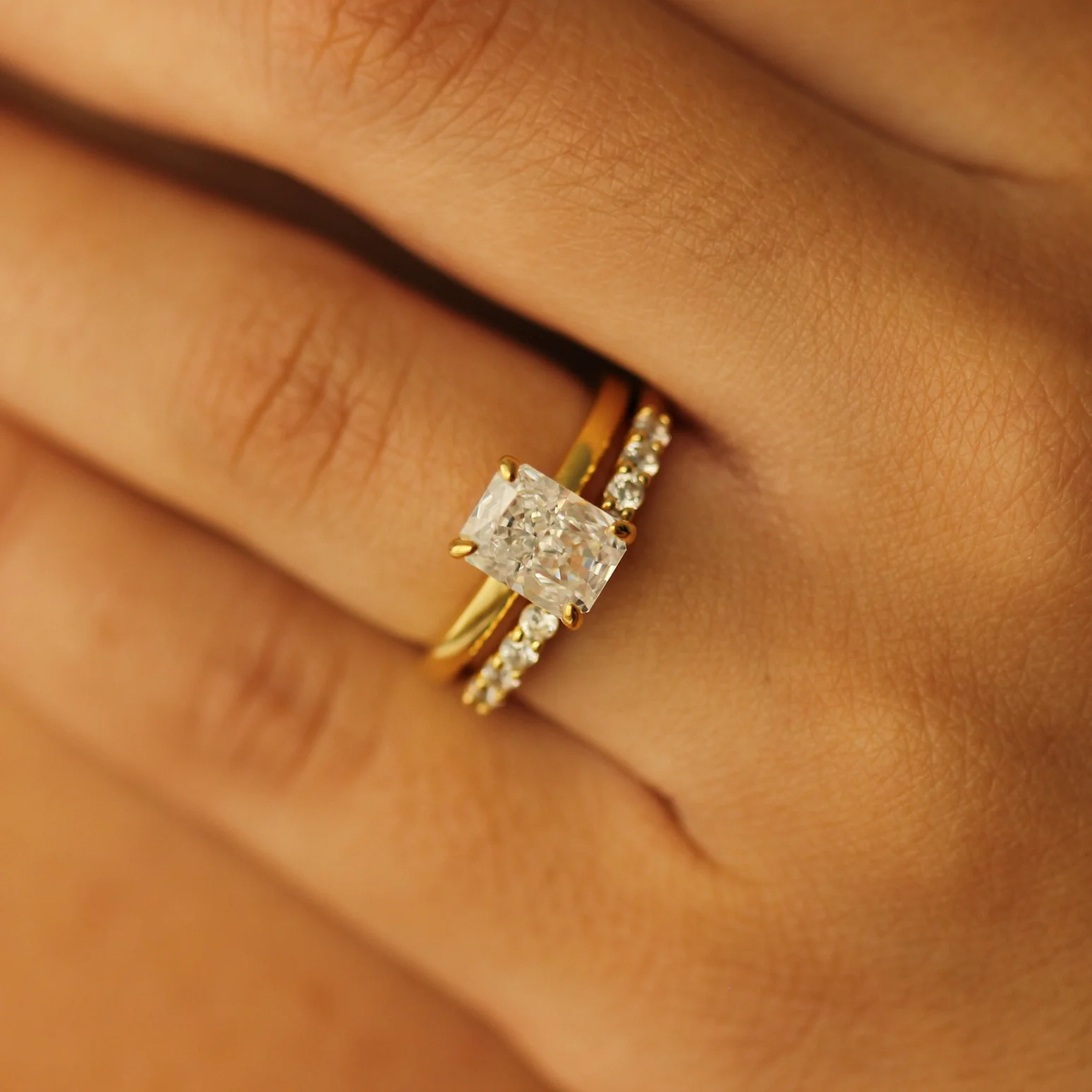 14k Open Gold Wedding Band 2mm - Image 3