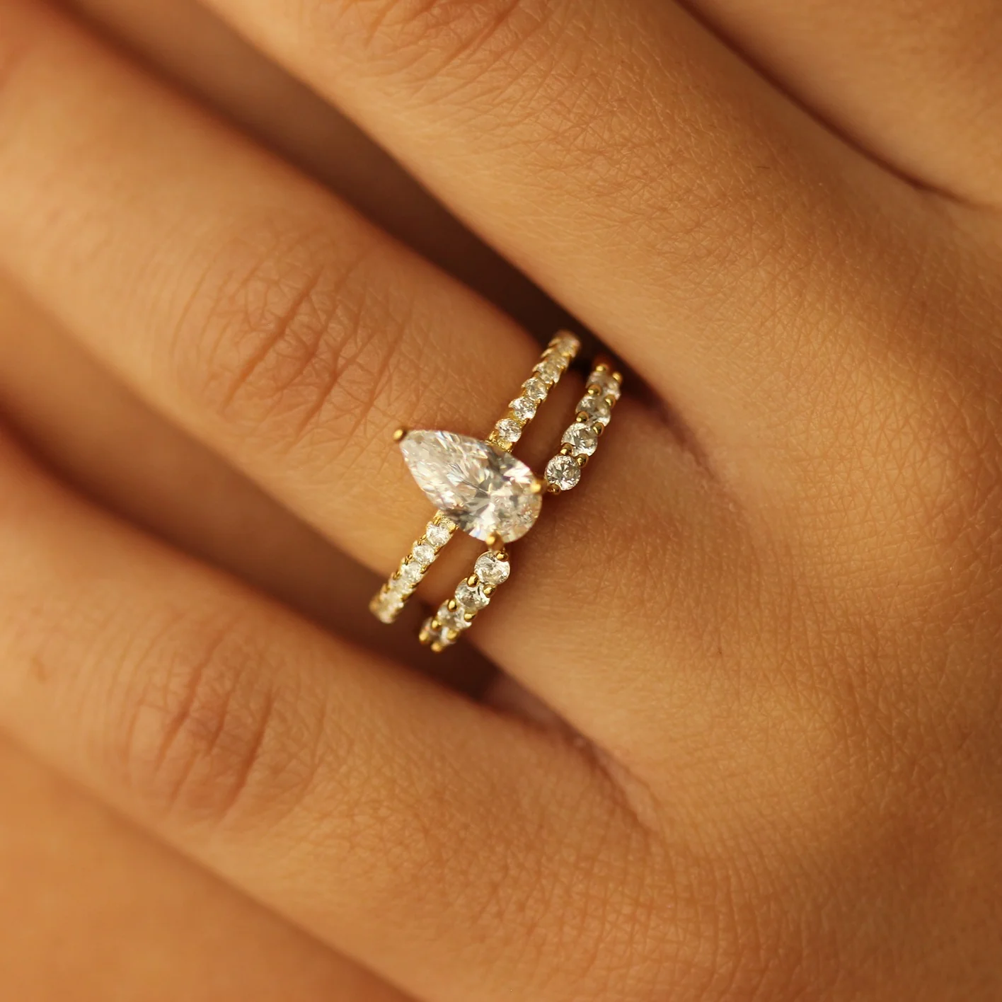 14k Open Gold Wedding Band 2mm - Image 8