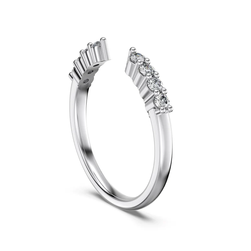 Open Silver Wedding Band 2mm - Image 5