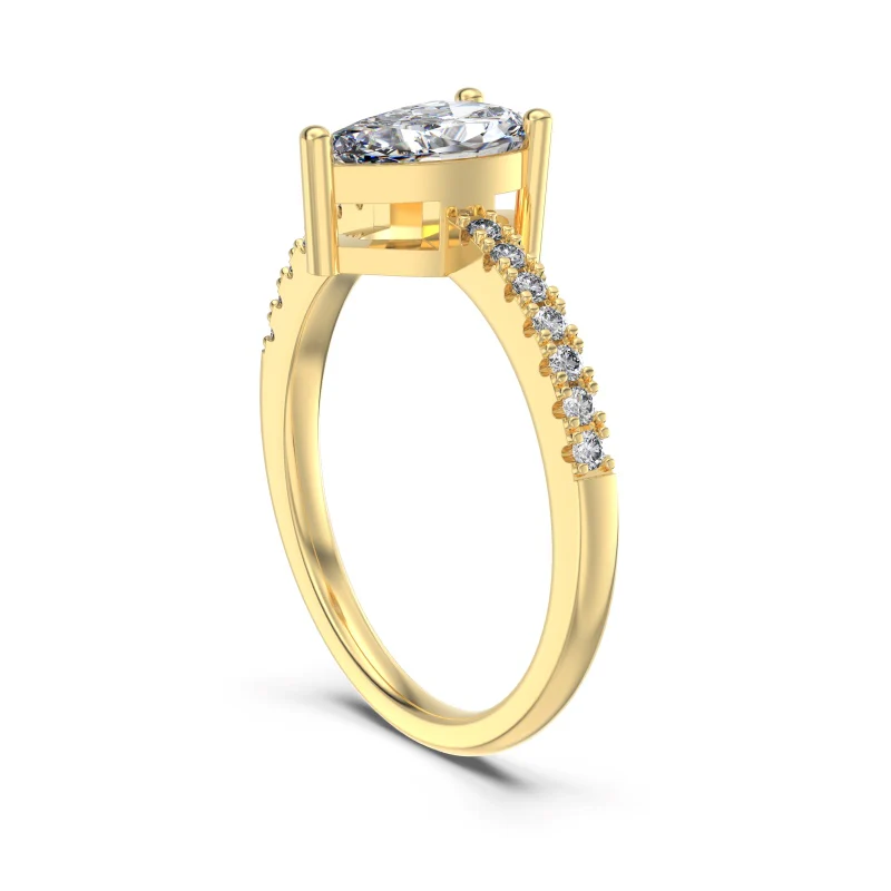 Oslo Pear Ring - Gold - Image 6