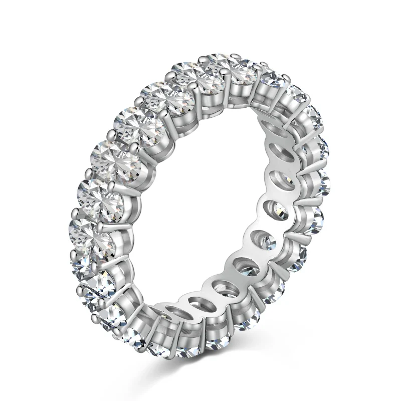 Venice Silver Oval Eternity Ring 5mm - Image 3