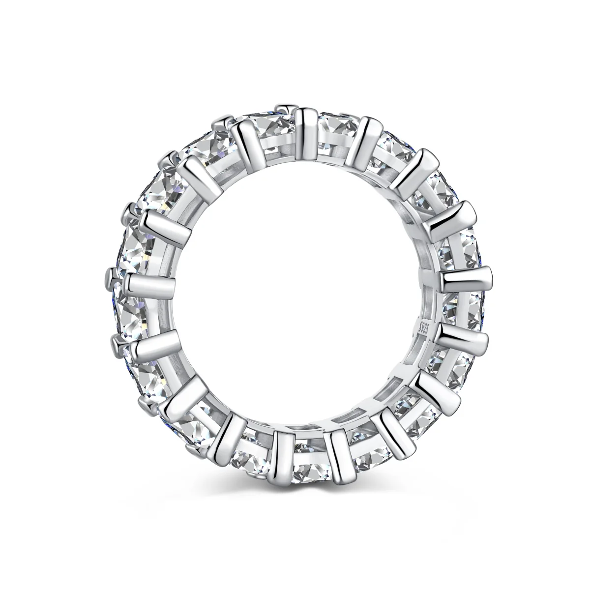 Salzburg Emerald Eternity Ring - Silver - Image 10