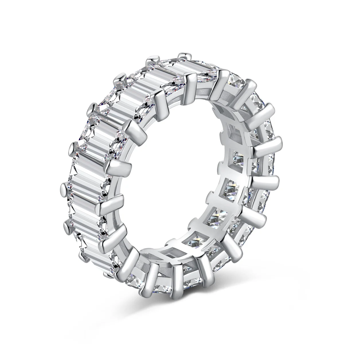 Salzburg Emerald Eternity Ring - Silver - Image 9